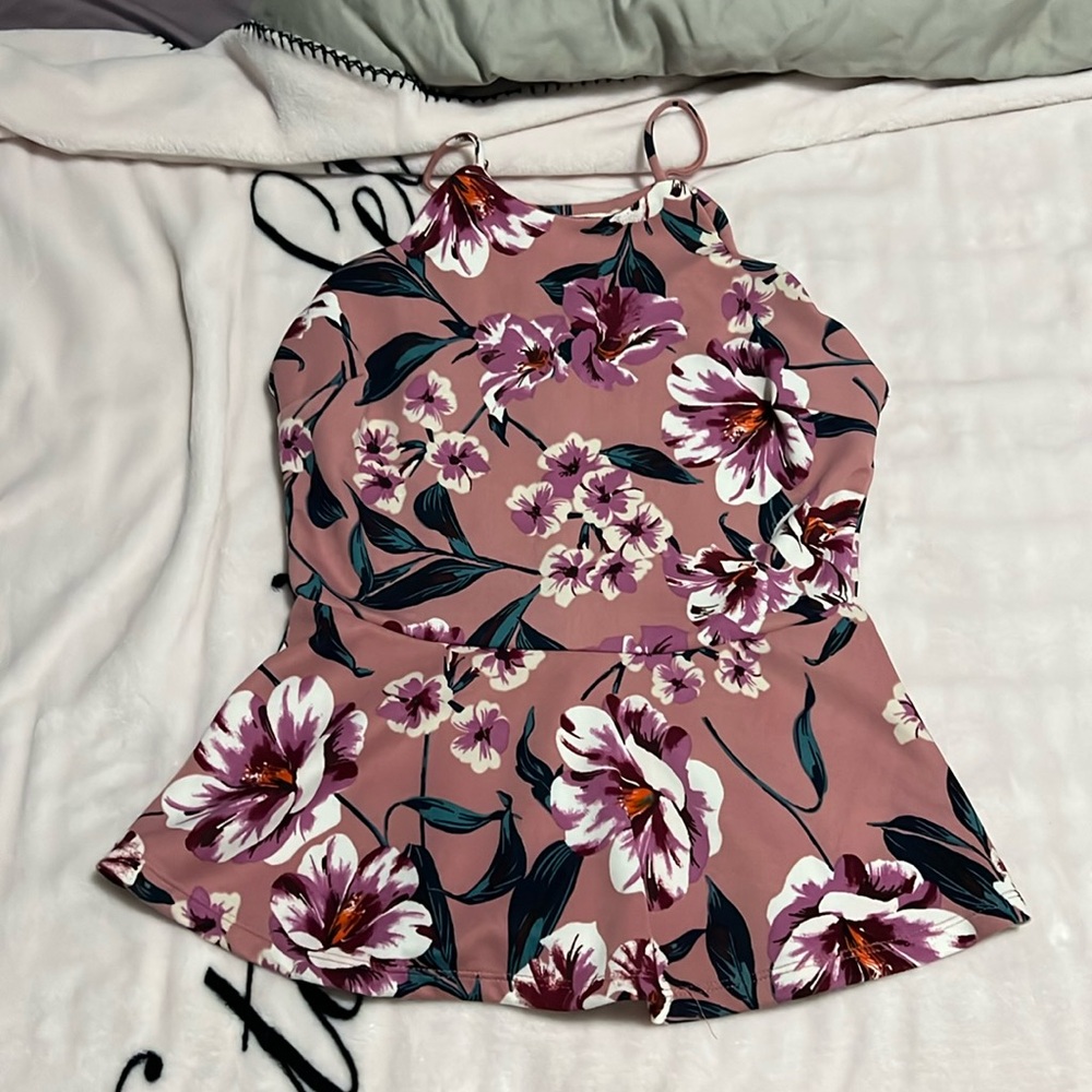 Monteau S women’s pink blouse with flowers